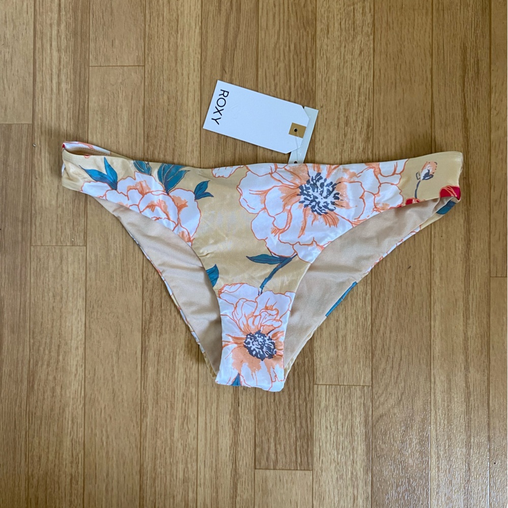 ROXY Tropical Floral Bikini Bottom Size L NWT